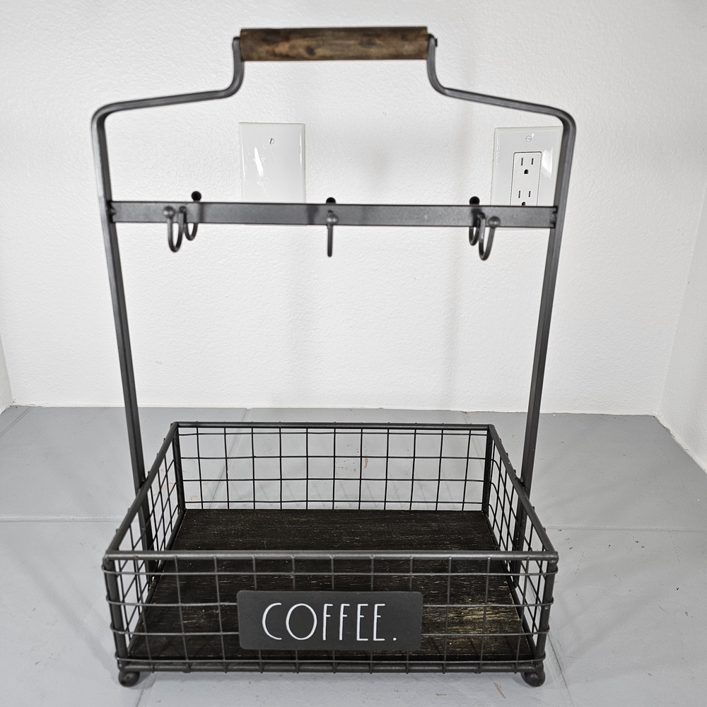 Rae Dunn Coffee Rack with 6 hooks